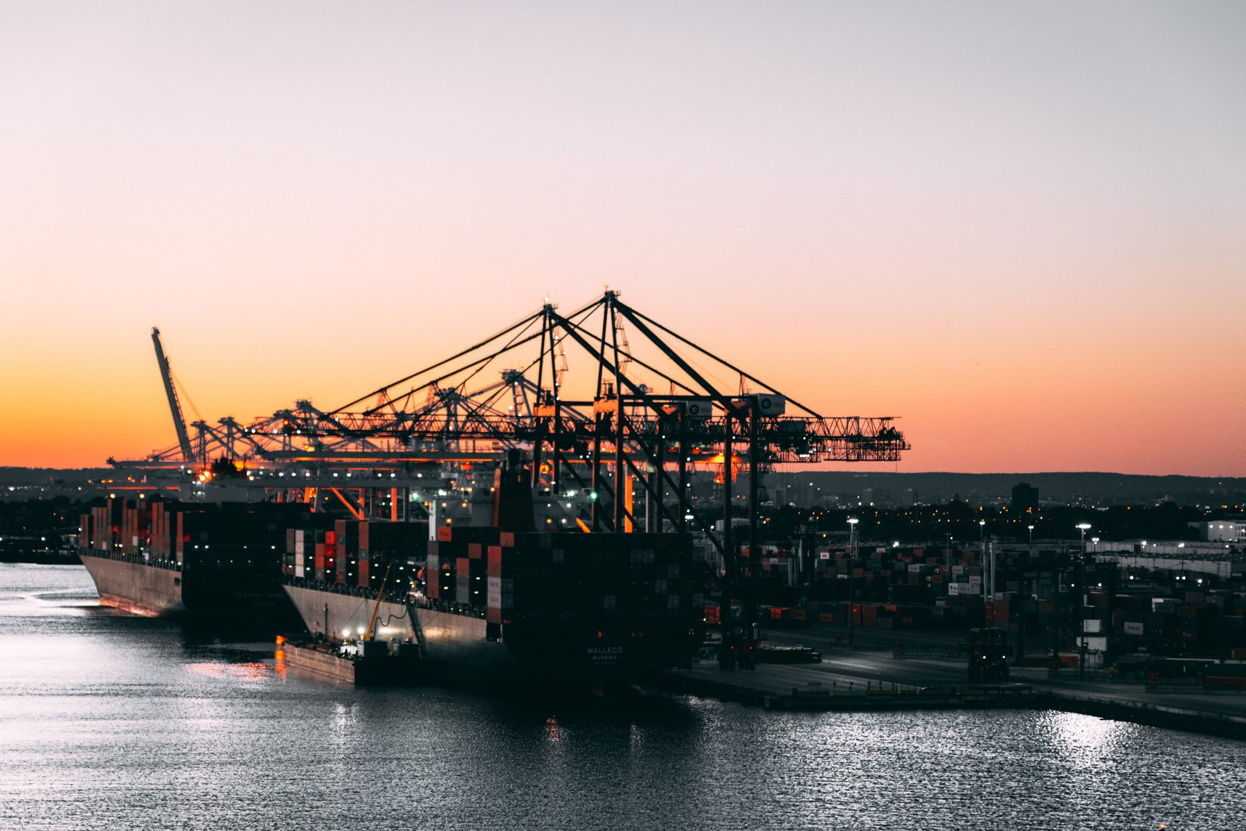 port with cranes